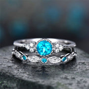 2pcs Colored Diamond Rings Rhinestones Ring