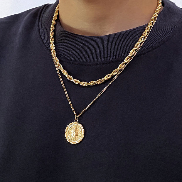 Personality Hemp Flowers Chain Men