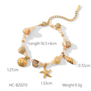 Stainless Steel Conch Starfish Shell Bracelet For Women