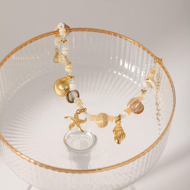 Stainless Steel Conch Starfish Shell Bracelet For Women