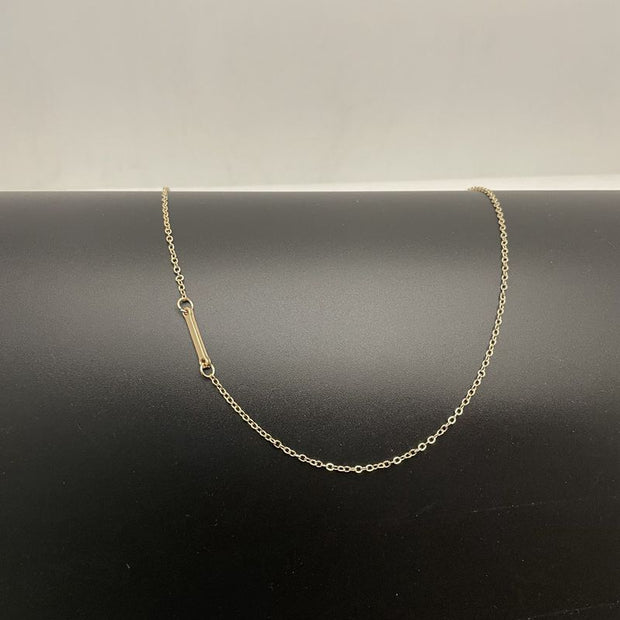 Initial Necklaces For Women, Dainty Gold Letter Necklace 14k Gold Plated Sideways Initial Necklace Cute Name Simple Choker Necklaces For Women Trendy Jewelry Gifts