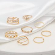 Retro Personality 8 Pieces Set Rings