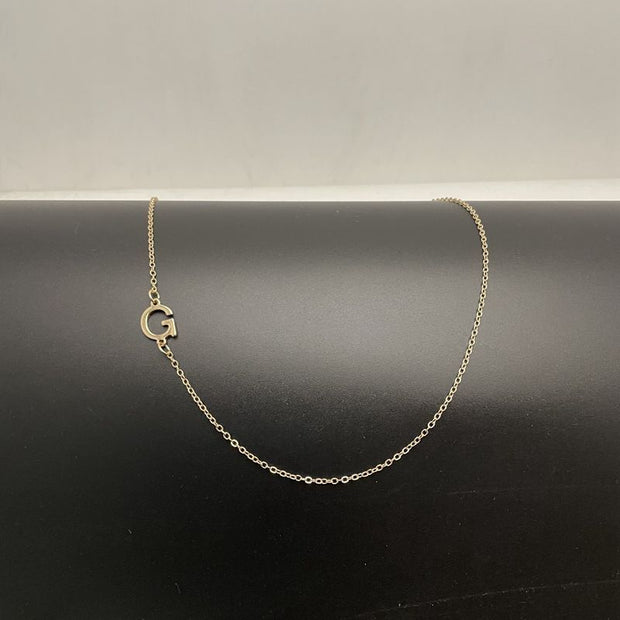 Initial Necklaces For Women, Dainty Gold Letter Necklace 14k Gold Plated Sideways Initial Necklace Cute Name Simple Choker Necklaces For Women Trendy Jewelry Gifts