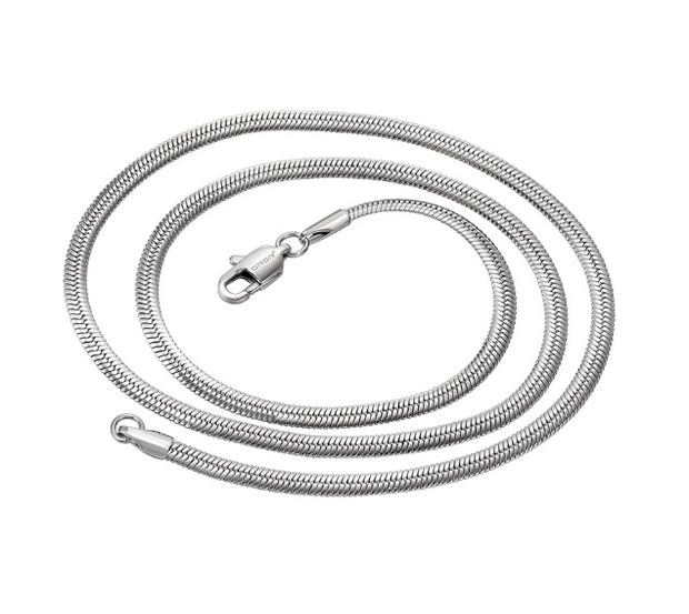 3mm Flat Snake Bone Chain Necklace For Men