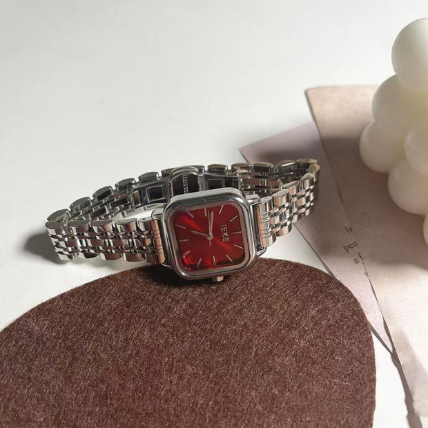 Square Steel Belt Light Luxury Quartz Watch For Women
