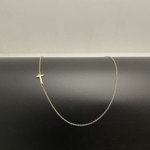 Initial Necklaces For Women, Dainty Gold Letter Necklace 14k Gold Plated Sideways Initial Necklace Cute Name Simple Choker Necklaces For Women Trendy Jewelry Gifts