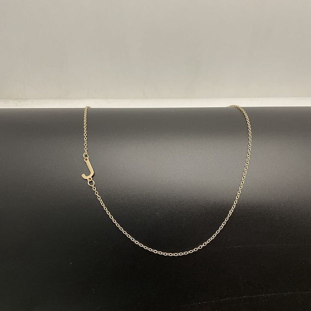 Initial Necklaces For Women, Dainty Gold Letter Necklace 14k Gold Plated Sideways Initial Necklace Cute Name Simple Choker Necklaces For Women Trendy Jewelry Gifts